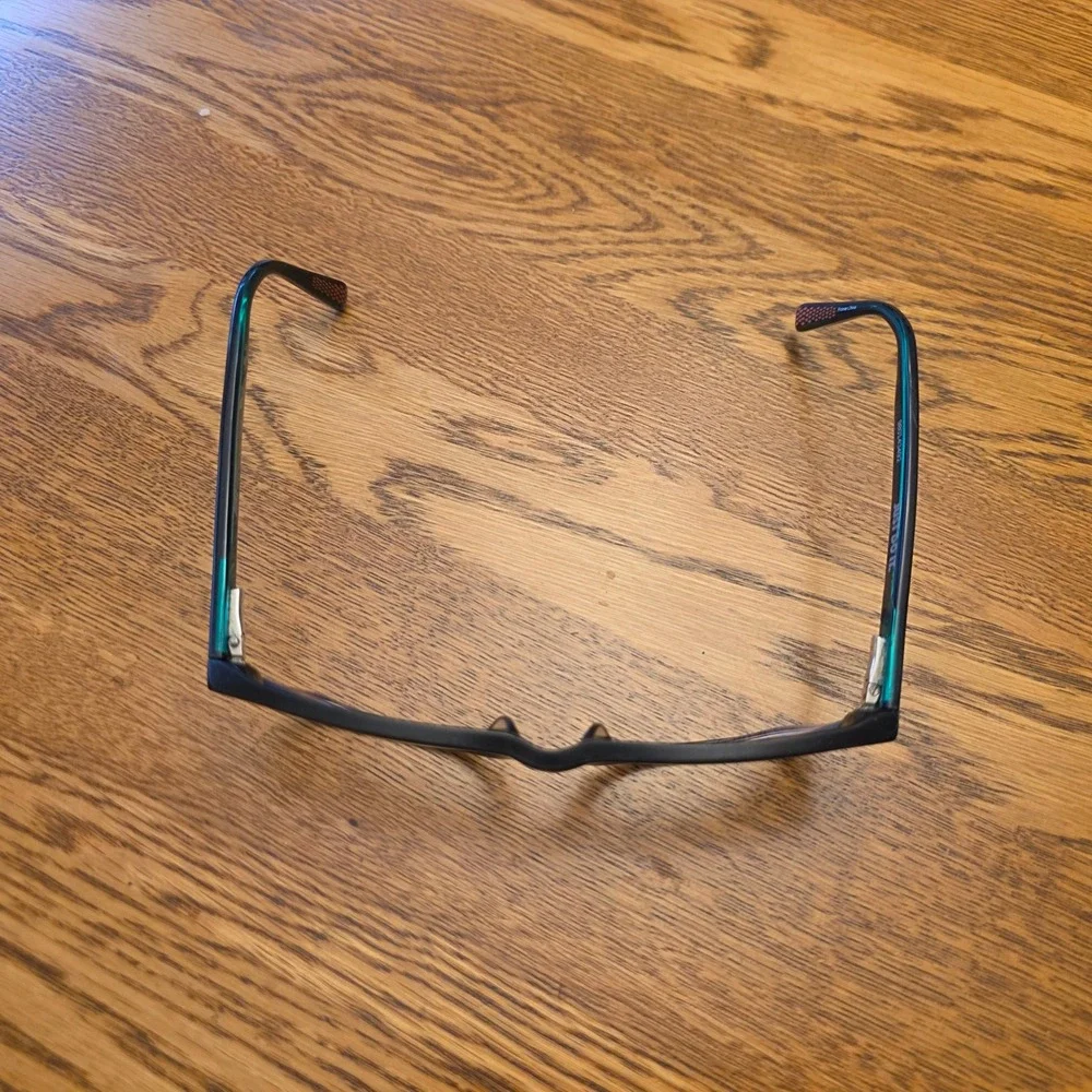 Nike 7090 Black Rectangular‎ Eyeglasses Frames Only Modern Style Green Accents